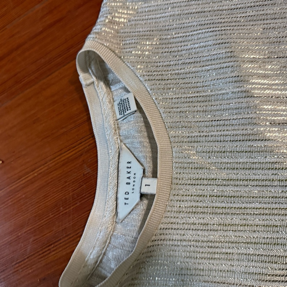 Ted Baker Shiny Silver Knit Top